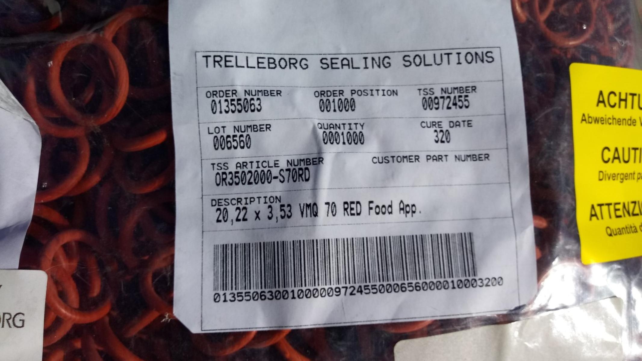 1.000 x Trelleborg O-Ring VMQ 20x3,5 S70RD, € 99,- (8130 Frohnleiten)